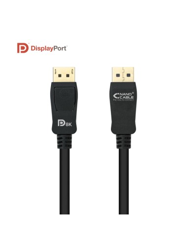 Cable DISPLAYPORT 1.4 CERTIFICADO VESA, DP/M  DP/M, Negro, 1.5 m