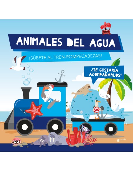 ANIMALES DE AGUA TREN ROMPECABEZAS 