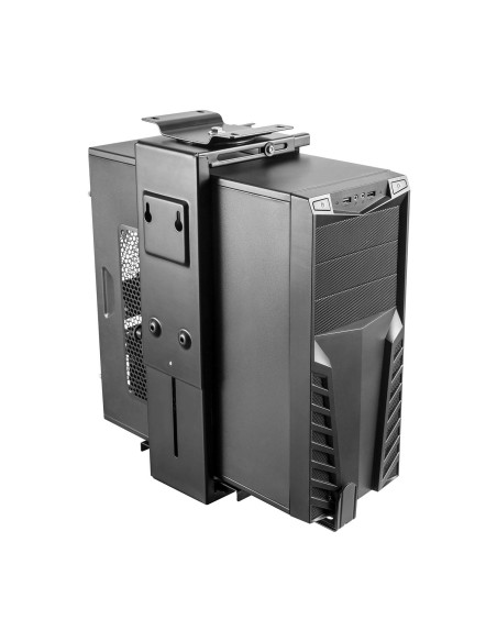 Soporte Giratorio Antirrobo y Altura Personalizable para CPU para Montaje por Debajo de Escritorio o a La Pared