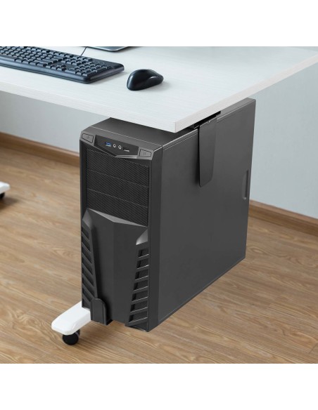 Soporte Giratorio Antirrobo y Altura Personalizable para CPU para Montaje por Debajo de Escritorio o a La Pared