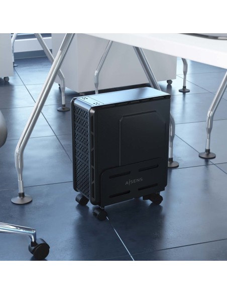 Soporte Metálico Ajustable de Suelo para CPU, Negro