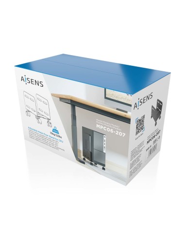 Soporte Metálico Ajustable de Suelo para CPU, Negro