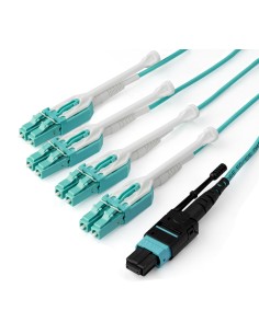 MPO8LCPL3M cable de fibra optica 3 m MPO/MTP 8x LC OM3 Color aguamarina
