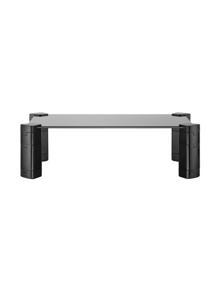 Soporte Elevador Cristal para Monitor/Portátil, Negro