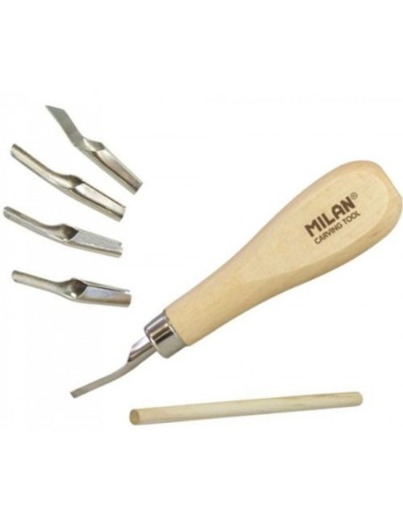 Set 5 gubias con distintas formas para el tallo de relieves sobre linoleo y Print Block