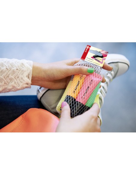  C/10 marcadores fluorescentes stabilo neon naranja 