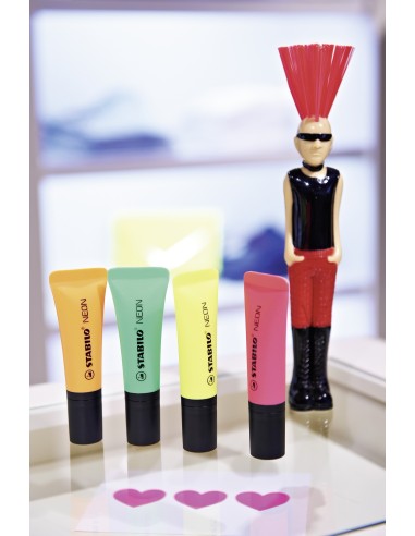  C/10 marcadores fluorescentes stabilo neon rosa 