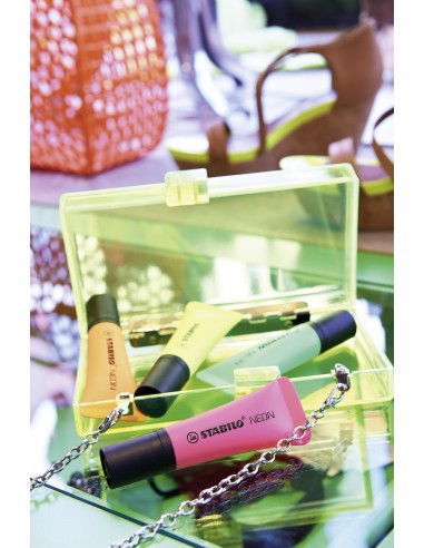  C/10 marcadores fluorescentes stabilo neon magenta 