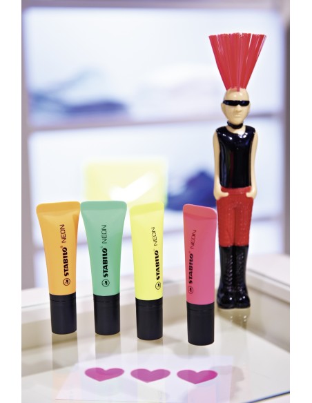  C/10 marcadores fluorescentes stabilo neon magenta 