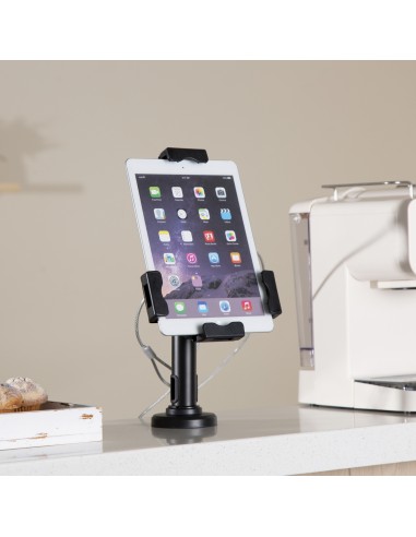 Soporte Antirobo de Sobremesa / Pared Ajustable (1 Pivote) para Tablet, Negro