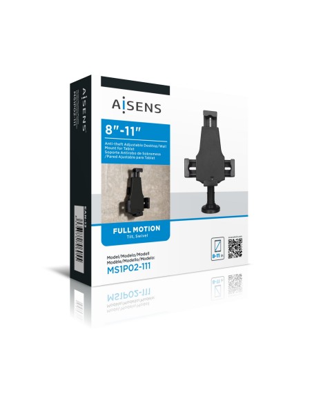 Soporte Antirobo de Sobremesa / Pared Ajustable (1 Pivote) para Tablet, Negro