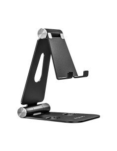 Soporte De Sobremesa Tamaño XL Ajustable (2 Pivotes) Para Movil / Tablet, Negro