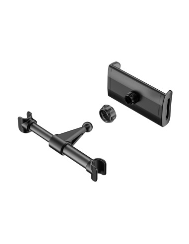 Soporte Coche Ajustable (1 Pivote) Para Reposacabezas Para Telefono / Tablet, Negro