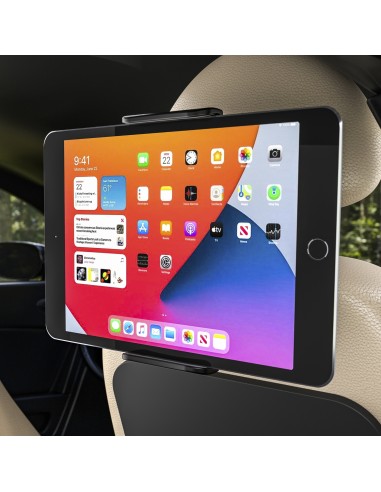Soporte Coche Ajustable (1 Pivote) Para Reposacabezas Para Telefono / Tablet, Negro