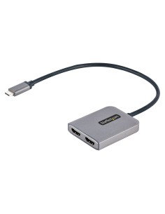 Adaptador USB-C a HDMI Doble - Hub MST USB Tipo C - Divisor Extensor de Monitor HDMI 4K 60Hz para Portátil - HDR - con Cable In