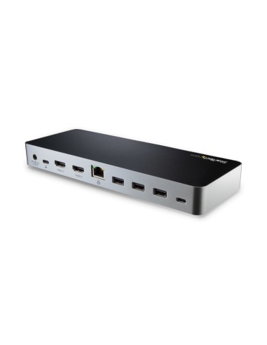 Docking Station USB C para 2 Monitores - PD de 60 W para Portátil Windows - Replicador de Puertos USB Tipo C a HDMI/DVI - USB 3