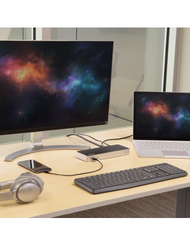 Docking Station USB C para 2 Monitores - PD de 60 W para Portátil Windows - Replicador de Puertos USB Tipo C a HDMI/DVI - USB 3