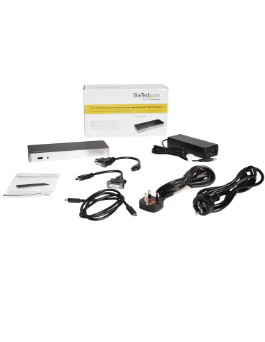 Docking Station USB C para 2 Monitores - PD de 60 W para Portátil Windows - Replicador de Puertos USB Tipo C a HDMI/DVI - USB 3