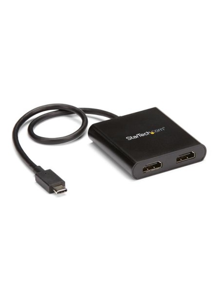 Adaptador USB a HDMI Doble - Hub MST USB Tipo C - Divisor Multiplicador HDMI Doble 4K 30Hz - HDR - con Cable Incorporado Extra 