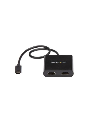 Adaptador USB a HDMI Doble - Hub MST USB Tipo C - Divisor Multiplicador HDMI Doble 4K 30Hz - HDR - con Cable Incorporado Extra 