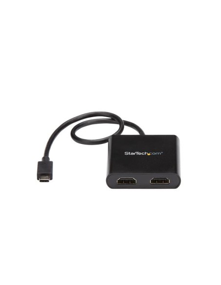 Adaptador USB a HDMI Doble - Hub MST USB Tipo C - Divisor Multiplicador HDMI Doble 4K 30Hz - HDR - con Cable Incorporado Extra 