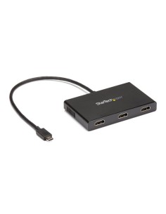 Adaptador Multimonitor de 3 Puertos - Divisor Splitter de Vídeo USB-C a 3x HDMI - Hub MST USB Tipo C a HDMI - 4K 30Hz Doble o 1