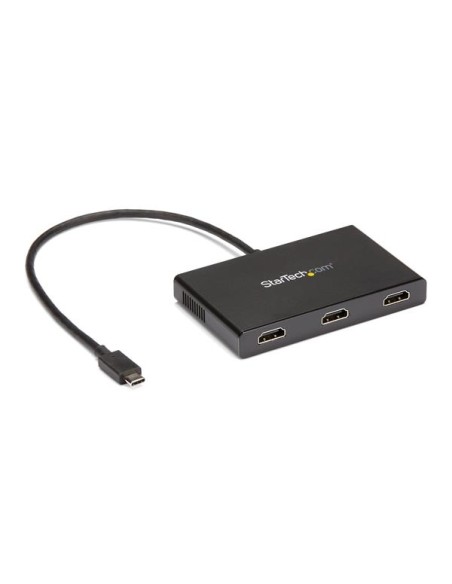 Adaptador Multimonitor de 3 Puertos - Divisor Splitter de Vídeo USB-C a 3x HDMI - Hub MST USB Tipo C a HDMI - 4K 30Hz Doble o 1