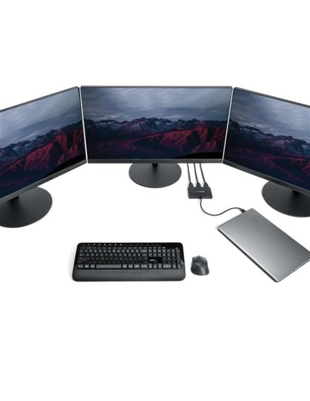 Adaptador Multimonitor de 3 Puertos - Divisor Splitter de Vídeo USB-C a 3x HDMI - Hub MST USB Tipo C a HDMI - 4K 30Hz Doble o 1