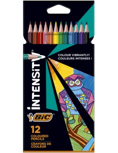 ESTUCHE 12 LAPICES COLORES TRIANGULARES BIC INTENSITY