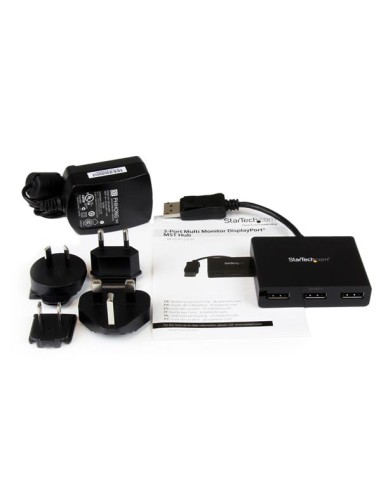 Hub MST de 3 Puertos DisplayPort 1.2 - Divisor Splitter DP de 3 Monitores - Adaptador DP a 2x DisplayPort 4K 30Hz 1x DisplayPor