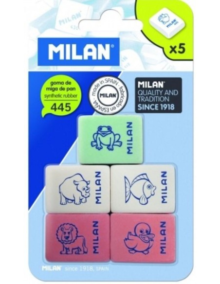 BLISTER 5 GOMAS CON DIBUJOS INFANTILES 445