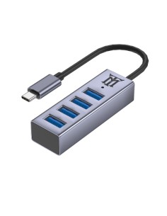 Premium MTHUB4 hub de interfaz USB 3.2 Gen 2 (3.1 Gen 2) Type-C 5 Mbit/s Aluminio, Gris