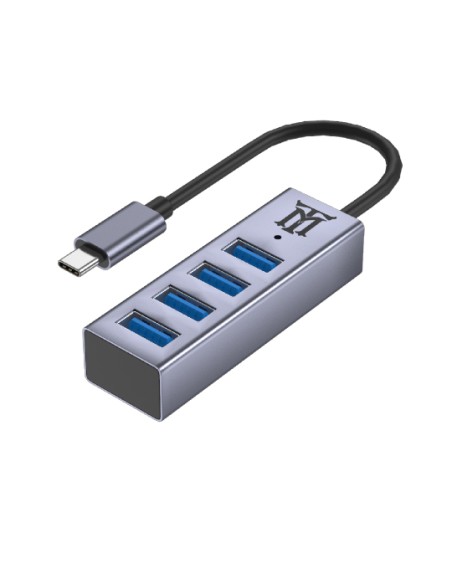 Premium MTHUB4 hub de interfaz USB 3.2 Gen 2 (3.1 Gen 2) Type-C 5 Mbit/s Aluminio, Gris
