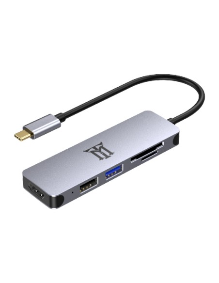 Premium MTHUB5 base para portátil y replicador de puertos USB 3.2 Gen 2 (3.1 Gen 2) Type-C Aluminio, Gris
