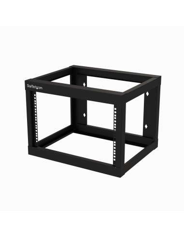 Rack de Servidores Abierto de 6U de Pared - de 19 Pulgadas - de 2 Columnas - con 18 Pulgadas de Profundidad - para Equipo de AV 
