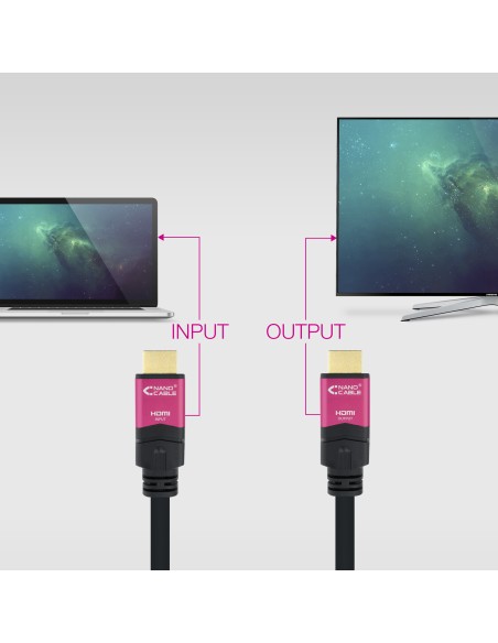 10.15.3730 cable HDMI 30 m HDMI tipo A (Estándar) Negro, Rosa