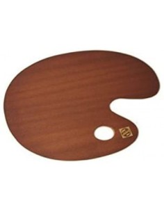 Paleta de madera ovalada 25x35cm barnizada