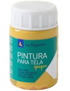 C 6 BOTE PINTURA PARA TELA OPACA LA PAJARITA AMARILLO ORO