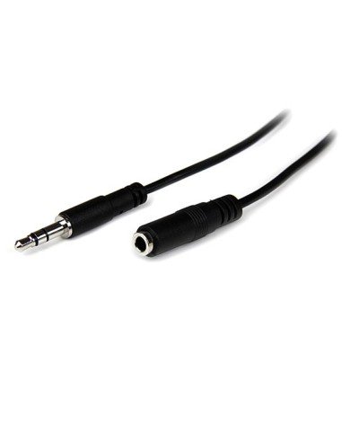 Cable de 2m de Extensión Alargador de Auriculares Mini-Jack 3,5mm Estéreo Macho a Hembra - Delgado