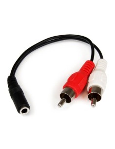 Cable Adaptador de 15cm de Audio Estéreo Mini Jack de 3,5mm Hembra a 2x RCA Macho