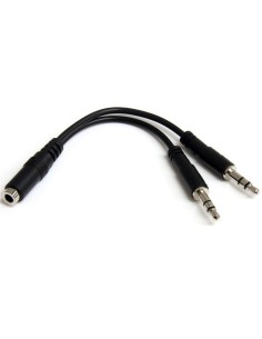 Adaptador Divisor de Auriculares 2x Mini-Jack 3,5mm 3 pines a Mini-Jack 4 pines
