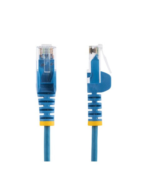 Cable Cat6 de 1m - Delgado - con Conectores RJ45 sin Enganches - Azul