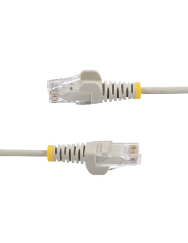 Cable Cat6 de 1m - Delgado - con Conectores RJ45 sin Enganches - Gris