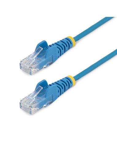 Cable Cat6 de 2m - Delgado - con Conectores RJ45 sin Enganches - Azul