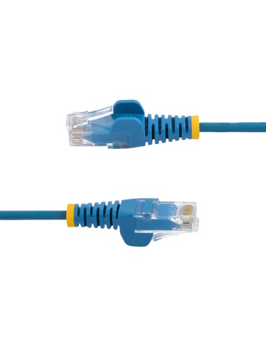 Cable Cat6 de 2m - Delgado - con Conectores RJ45 sin Enganches - Azul