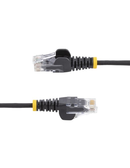 Cable Cat6 de 3m - Delgado - con Conectores RJ45 sin Enganches - Negro