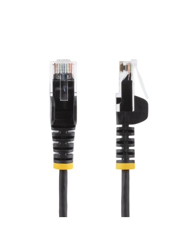 Cable Cat6 de 50cm - Delgado - con Conectores RJ45 sin Enganches - Negro