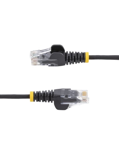 Cable Cat6 de 50cm - Delgado - con Conectores RJ45 sin Enganches - Negro