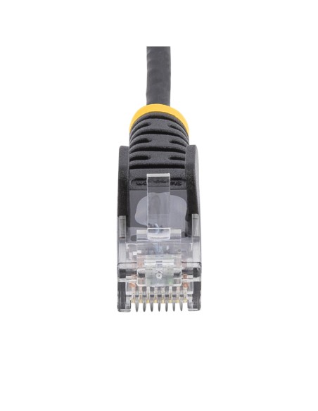 Cable Cat6 de 50cm - Delgado - con Conectores RJ45 sin Enganches - Negro