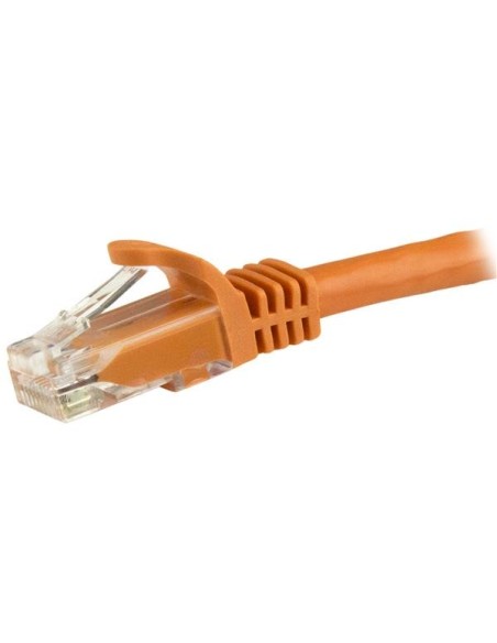 Cable de 1m Naranja de Red Gigabit Cat6 Ethernet RJ45 sin Enganche - Snagless